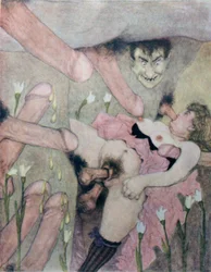 Series of watercolours published in 1925 under the title The Delights of Eros in Erotopolis Paris